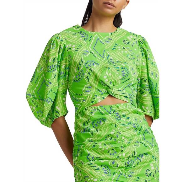 NEW RHODE isla mini dress in lime diamond stitch - Picture 4 of 4